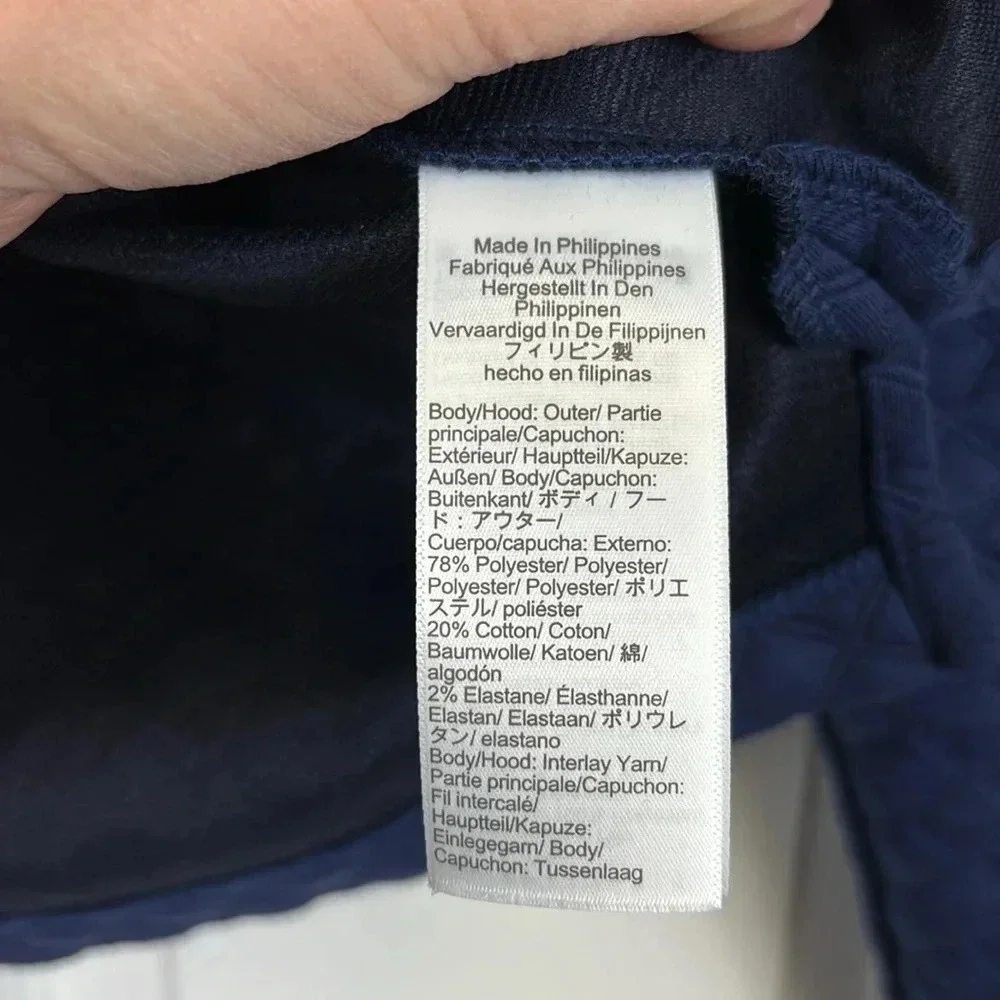 J. Crew navy quilted hoodie sz xxs